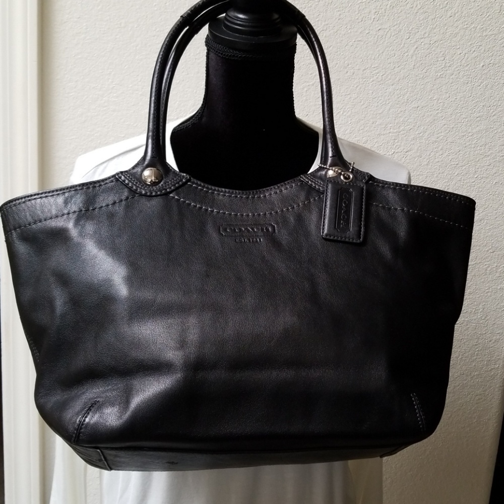 Coach black leather purse.